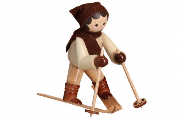 German Wooden Figurin Beginner Girl, nature, 11 cm, Romy Thiel Deutschneudorf/ Erzgebirge