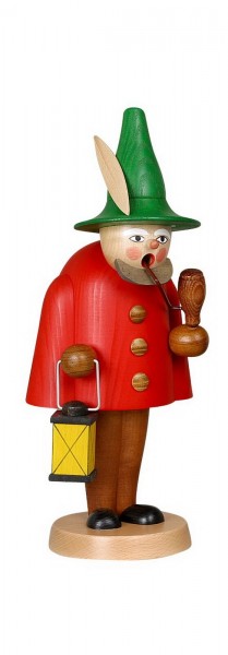 Smoking man gnome, red, 31 cm by Jan Stephani