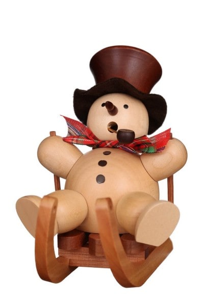 German Incense Smoker snowman, nature, 10,5 cm, Christian Ulbricht GmbH & Co KG Seiffen/ Erzgebirge