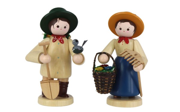 Gärtnerpaar, 12 cm, farbig von Romy Thiel