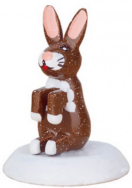 German Figurine - Winter Kid bunnies, six pieces, 1,5 cm, Hubrig Volkskunst GmbH Zschorlau/ Erzgebirge