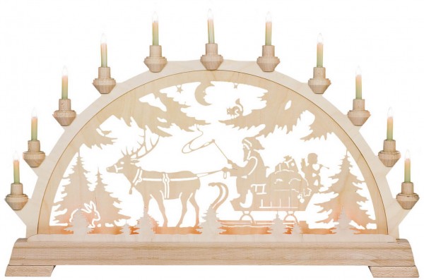Candle arch Santa Claus with sleigh, 65 cm from KWO