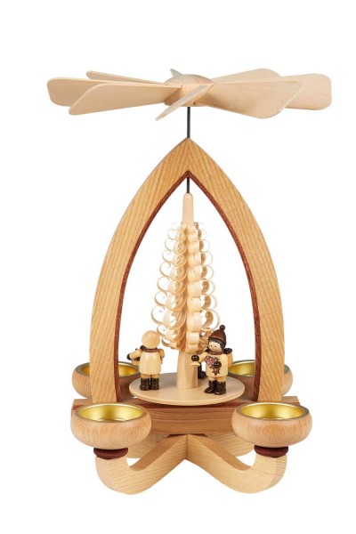 Christmas pyramid Striezelkinder for tea lights, 28 cm by Heinz Lorenz_pic1