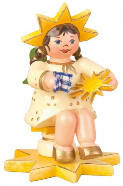 German Christmas Angel & starchild - cleaner, 5 cm, Hubrig Volkskunst GmbH Zschorlau/ Erzgebirge