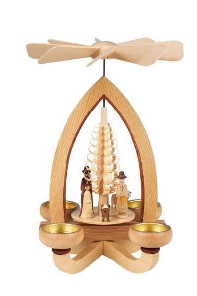 Christmas pyramid Nativity for tea lights, 28 cm by Heinz Lorenz_pic1