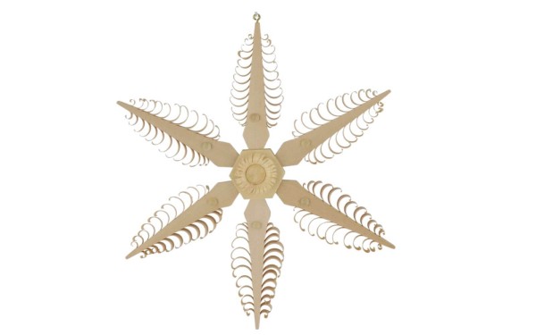 Window decoration wooden star with rosette by Martina Rudolph
