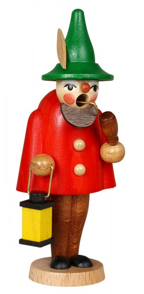 Smoking man gnome, red, 11 cm by Jan Stephani