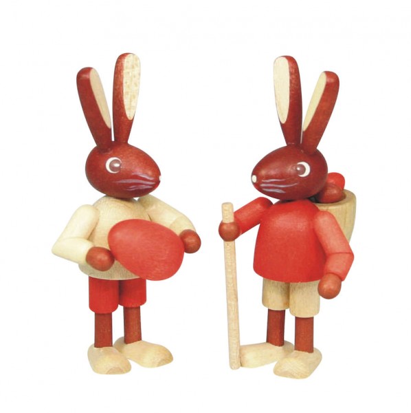 Easter bunny - pair of rabbits, natural, 6 cm by Stephan Kaden