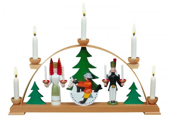 Candle arch with angel and miner and little rider from Eckert
