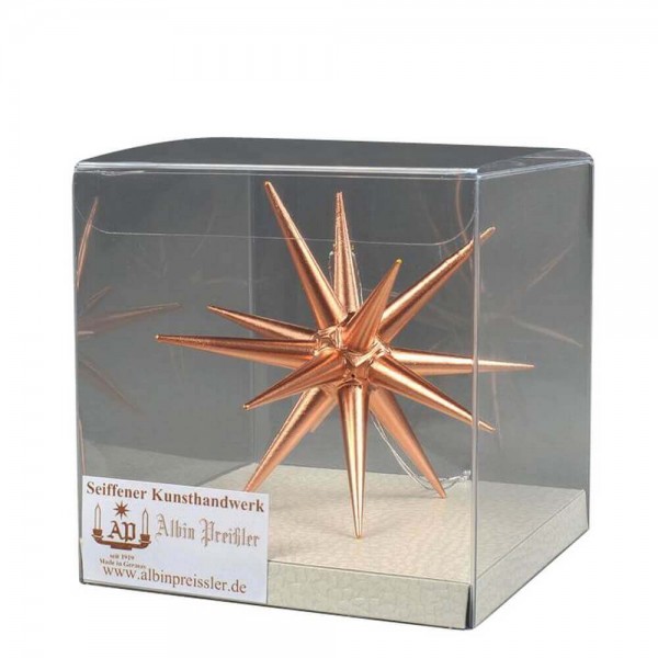 Christmas tree decorations made of wood, Christmas star copper, 10 cm by Albin Preißler