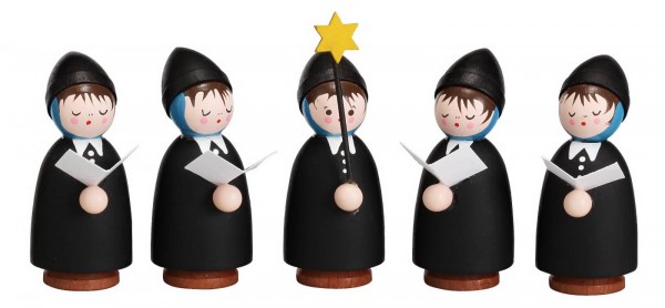 Weihnachtsfiguren Kurrende, 5tlg, schwarz von Romy Thiel