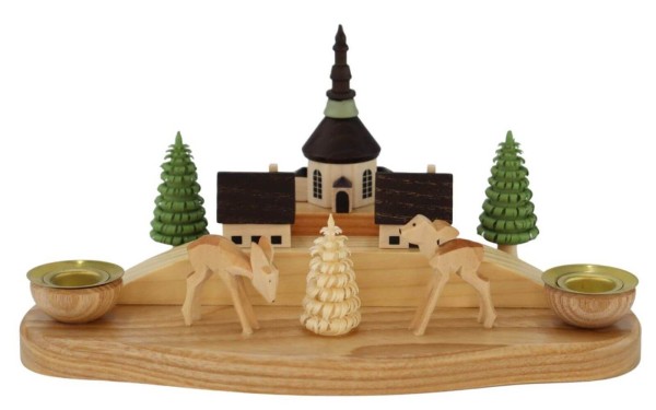 Christmas candle holder village with deer by Knuth Neuber