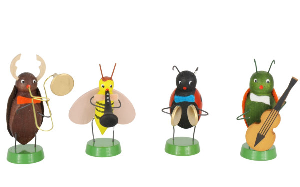 Miniature spring band with 4 beetle musicians, 7 cm by Ralf Zenker_1