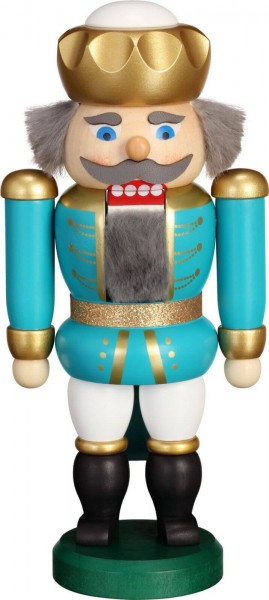 Nutcracker Exclusive King, 20 cm turquoise-white by Seiffener Volkskunst eG