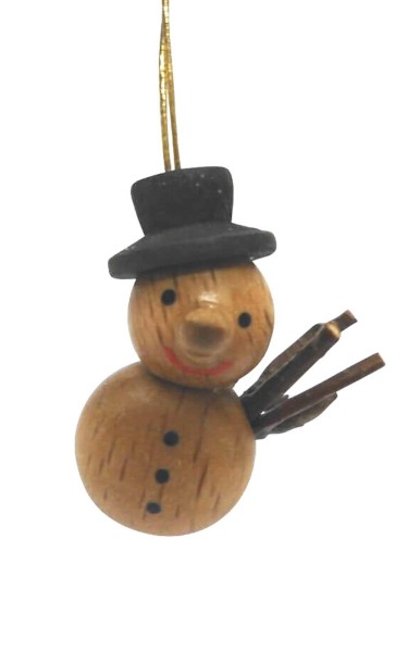 Christmas tree decoration snowman, nature, 3 cm by SEIFFEN.COM