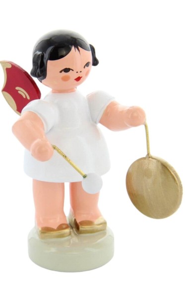 Christmas angel with small gong and red wings by Figurenland Uhlig GmbH