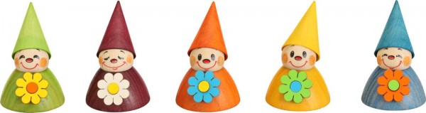 Blumen- Wippelfiguren, farbig von Seiffener Volkskunst