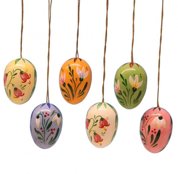 Easter eggs with flowers, 3 cm, 6 pieces by Figurenland Uhlig GmbH