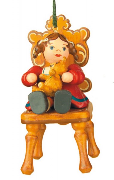 Christmas Tree Decoration & Ornament teddy, 7,5 cm, Hubrig Volkskunst GmbH Zschorlau/ Erzgebirge