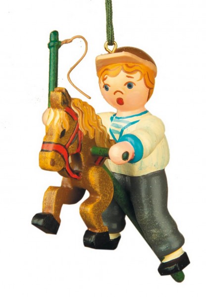 Christmas Tree Decoration & Ornament hobbyhorse, 6 cm, Hubrig Volkskunst GmbH Zschorlau/ Erzgebirge