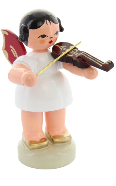 Christmas angel standing with violin and red wings by Figurenland Uhlig GmbH