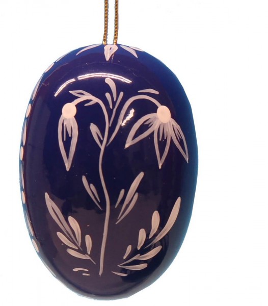 Easter egg dark blue with snowdrops by Figurenland Uhlig GmbH