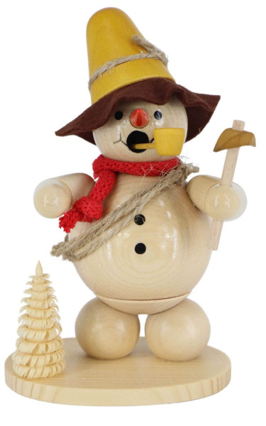 Smoking man snowman with ice pick, nature, 12 cm by Ralf Zenker_1