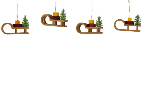 Christmas tree decoration sleigh, 4 pieces by Knuth Neuber