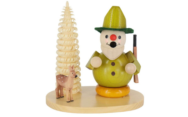 Smoking man forester with deer, 8 cm, colored by Ralf Zenker