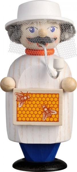 Smoking man beekeeper, 14 cm by Seiffener Volkskunst eG
