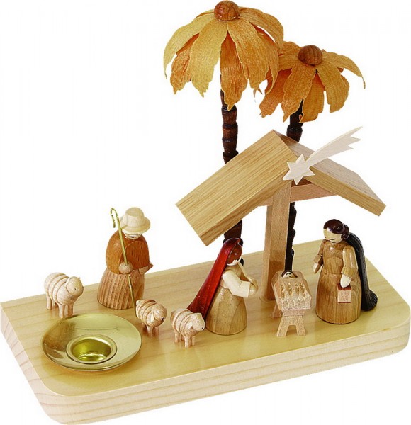 Candle holder Nativity, 14 cm, natural by Richard Glässer