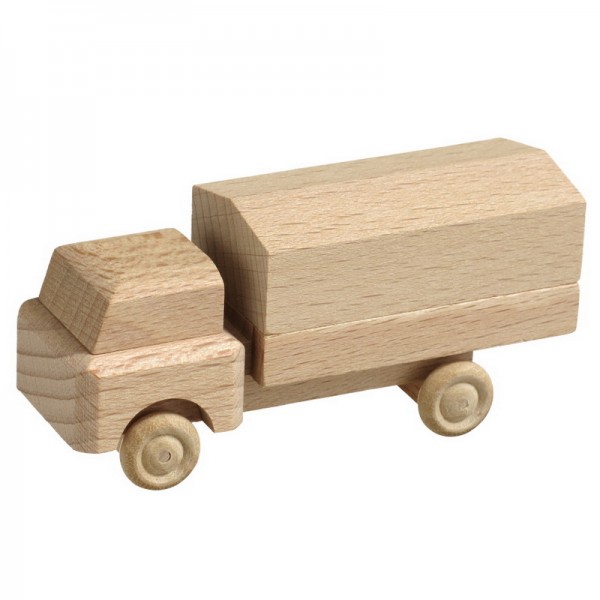 Wooden Car truck, nature, 7,5 cm, Spielalter ab 3 Jahre, Robbi Weber Seiffen/ Erzgebirge