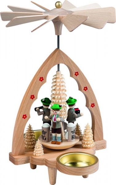Weihnachtspyramide mit Bayerntrio, 20 cm von Richard Glässer