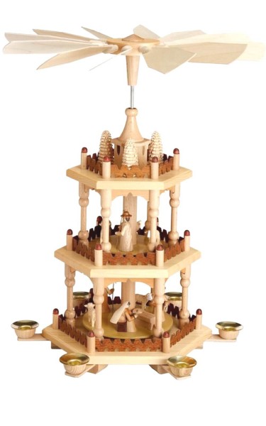Christmas pyramid Holy Family, 41 cm by Theo Lorenz