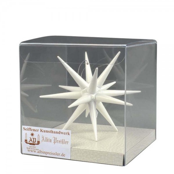 Christmas tree decorations made of wood, Christmas star white, 10 cm by Albin Preißler