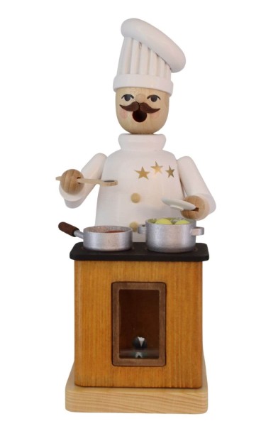 Smoking man TV chef, 18 cm, colored by Richard Glässer_1