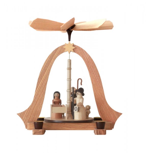 Christmas pyramid - Table pyramid nativity figures, natural by Spielwarenmacher Günther
