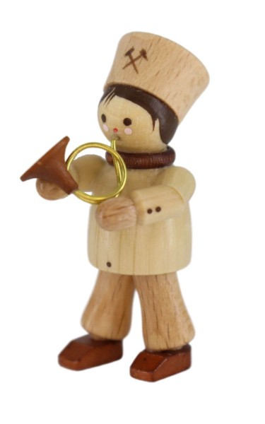 Miniatur Bergmann mit Waldhorn, 5 cm, natur von Romy Thiel