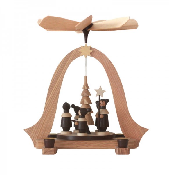 Christmas pyramid- Table pyramid Kurrende, natural, 26 cm by Spielwarenmacher Günther