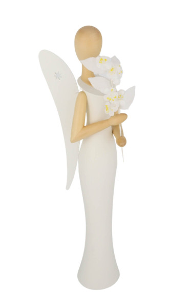 Angel - Sternkopf with cherry blossom, standing, 50 cm by Holzkunst Gahlenz_1