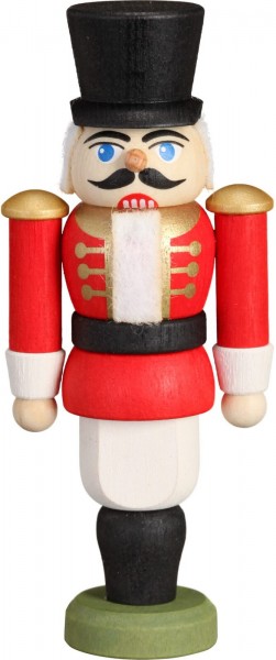 Christmas Nutcracker from Germany hussar, red, 9 cm by Seiffener Volkskunst eG Seiffen / Ore Mountains