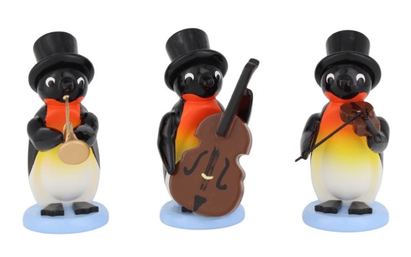 Miniature Penguin Orchestra, 3-piece set, coloured, from SEIFFEN.COM