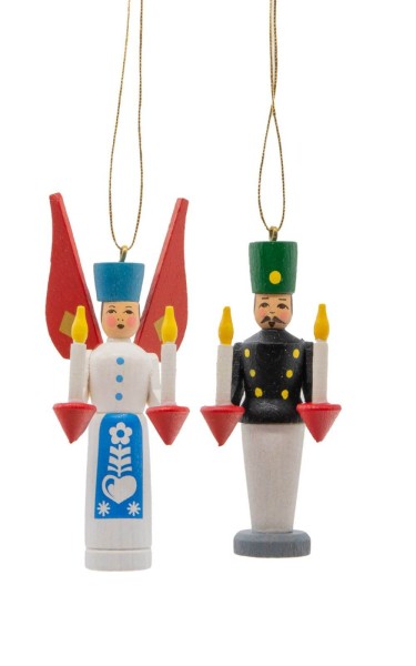 Christmas tree decorations angel and miner from toy maker Günther