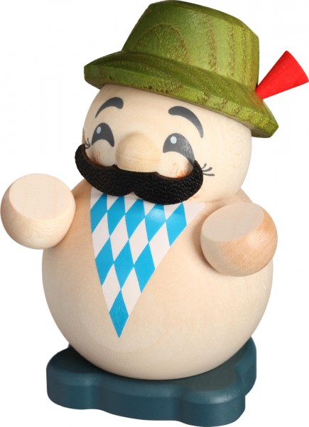 knuffiger kleiner Räuchermann Bayer, naturbelassen, farbig
