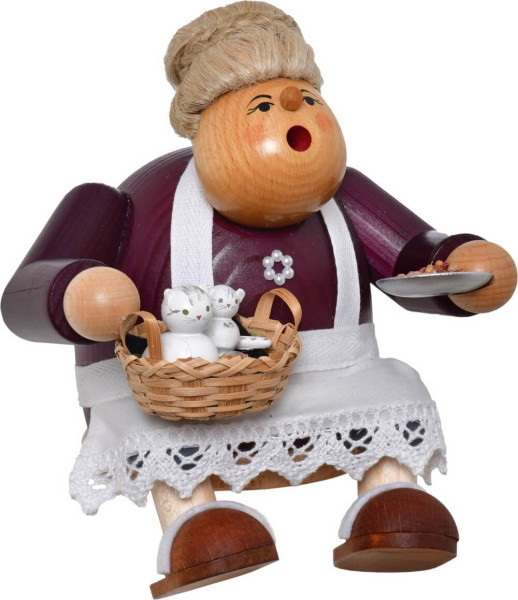 Smoking man edge stool cat granny, 15 cm, colored by KWO