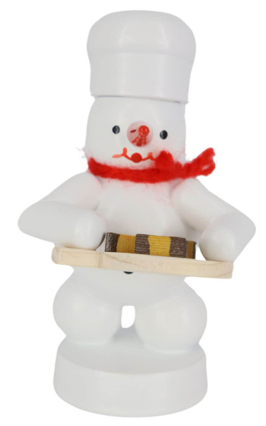 Schneemann Bäcker mit Nußecken, farbig, 8 cm von Volker Zenker_1