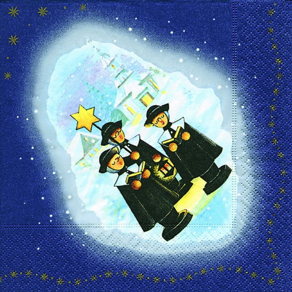 Weihnachtsservietten mit Kurrendesängermotiv, 20 Stück, 3 - lagig, 33 x 33 cm