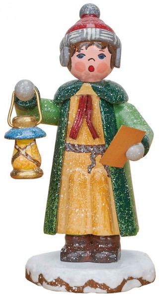 Winter child carol singer - Benjamin, 8 cm by Hubrig Volkskunst