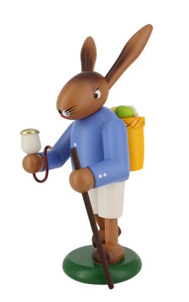 Easter Bunny with basket and walking stick, 18 cm by SEIFFEN.COM_3