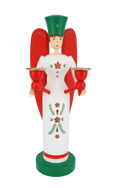 Weihnachtsengel für Wachskerzen, 32 cm, farbig von Richard Glässer_3